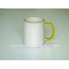 Caneca da cor da sublimação amarelo 11oz